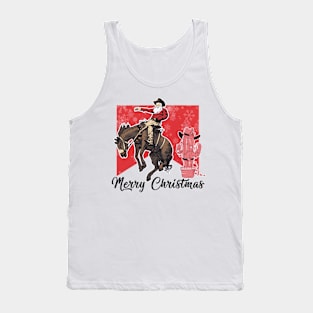 Merry Christmas Santa Cowboy Tank Top